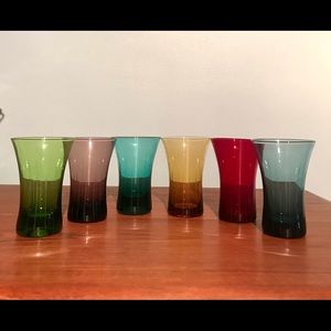 ✨ Set of 6 shooter/ cordial multicoloured vintage glasses